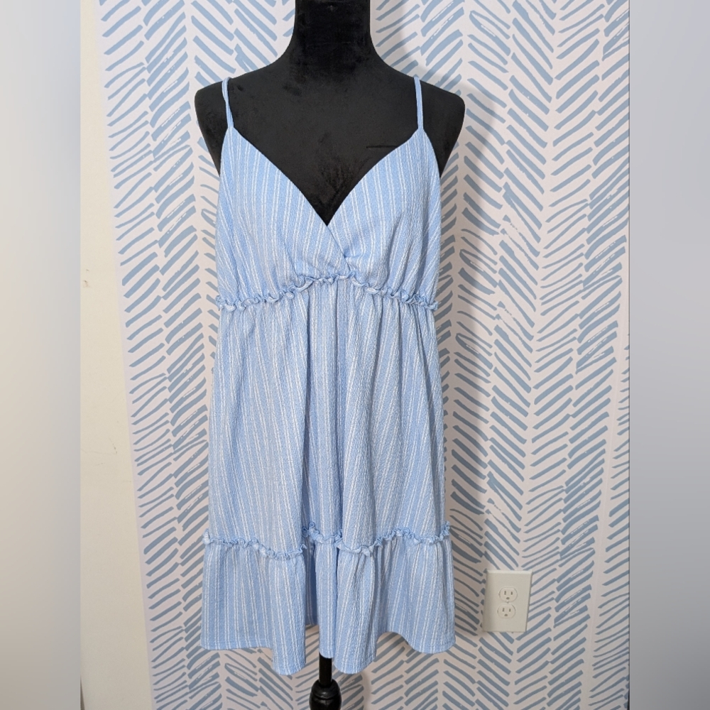 Divided Blue Striped Sundress